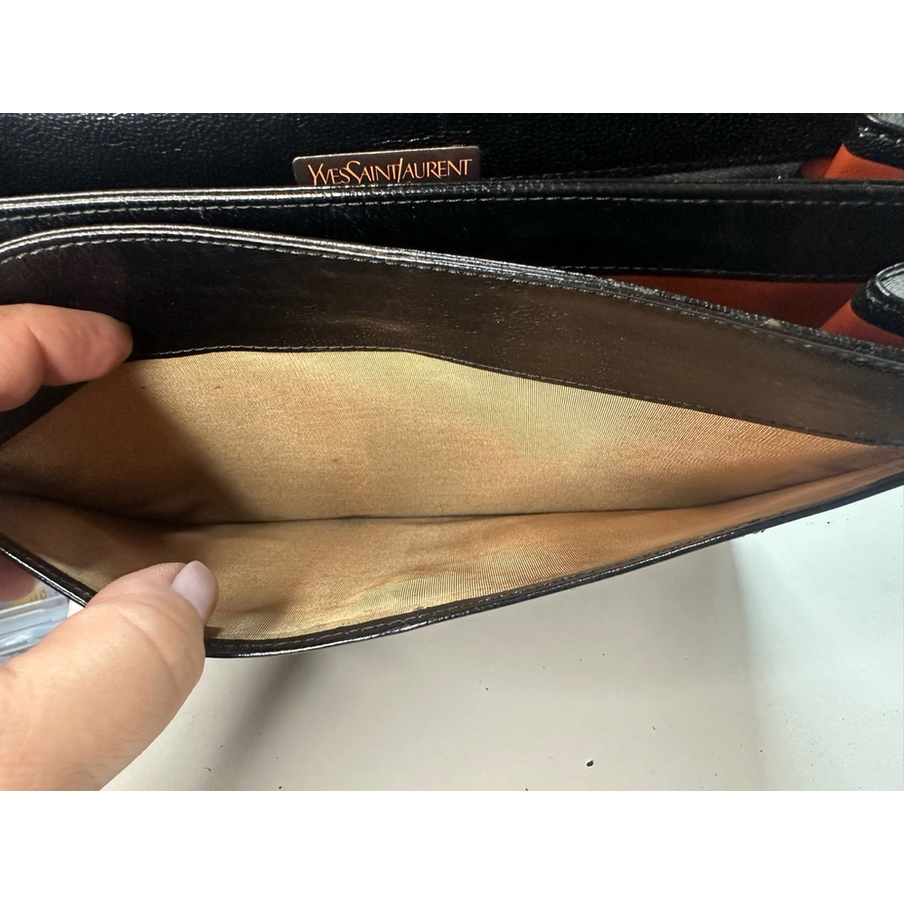 Women's YSL Black Clutch w Unbranded Strap - Picture 15 of 15